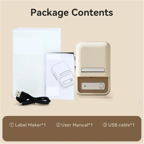 TECJHJZ Label Printer, Portable Thermal Printer Wireless Sticker Printer with Self-Adhesive Labels for Barcodes, Clothing, Jewelry(White)