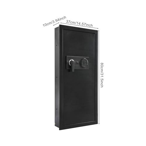 31.5in Tall Fireproof Large Safes, Digital Security Safe Box with Backup Keys and Alarm System Anti-Theft Heavy Duty Combination Lock in Wall Safe for Documents Money Valuables (14.57*3.94*31.5in)