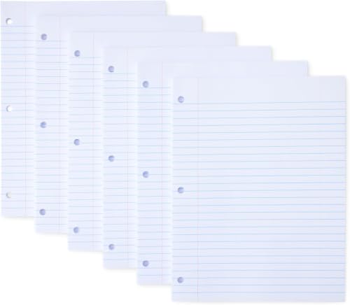 Wide Ruled Loose Leaf Binder Paper for School or Office