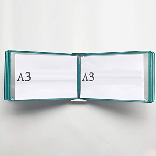 KGDJBGSE Wall Mounted File Holder Folder, A3 Poster Flip Book Display, Hanging Organizer 45x33x10CM 10 Pages 20 Pockets(Q)