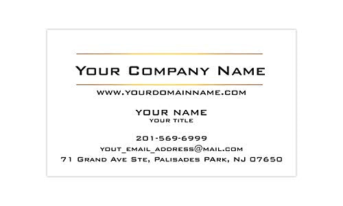 Simple Custom Premium Business Cards, Available (250pcs to 2,500pcs), Full Color 2 Sides - Two Sunny Lines Design - White Front - White Back, 16pt Cover Stock (350gsm - Thick Paper), Made in the USA