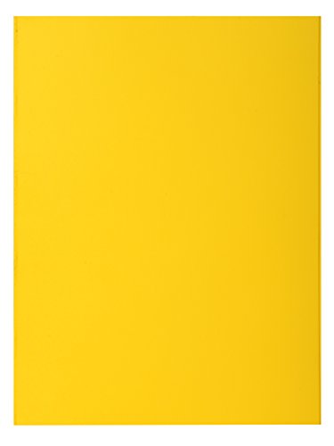 Exacompta - Ref 210011E - Rocks Square Cut Folder - 240 x 320mm in Size, Suitable for Holding A4 Documents, 210gsm Coloured Card - Yellow Colour (Pack of 100)