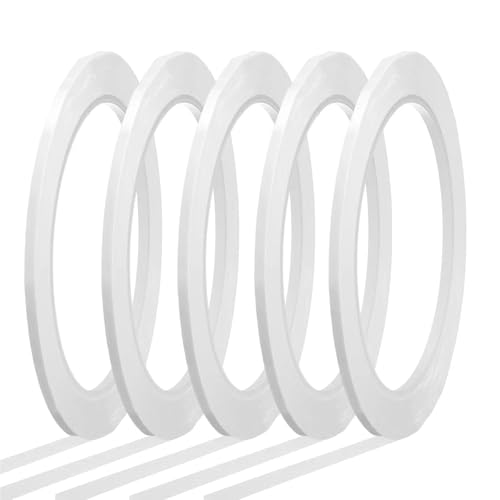 White Board Tape 10pcs 66m Whiteboard Tape 3/6mm Pinstripe Graphic Chart Line Grid Marking Tapes for Classroom Office Dry Erase Board Art Crafts for Office(White,66mx3mm)