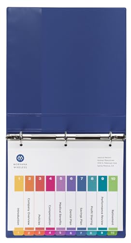 Avery® Table of Contents Dividers, 10-Tab, Multicolor, 24 Sets