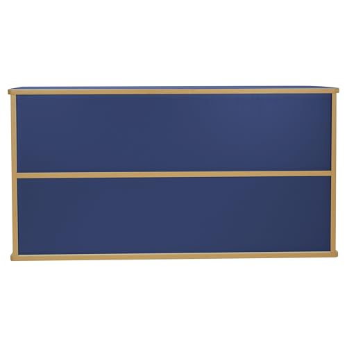 FDP Laminate 5-Compartment Storage Cabinet 24 inch Height Organize Books, Toys, Games, Art Supplies, Durable, Sturdy Furniture for Home, Daycare, Preschool, Classroom - Almond/Blue, 13886-ALBL