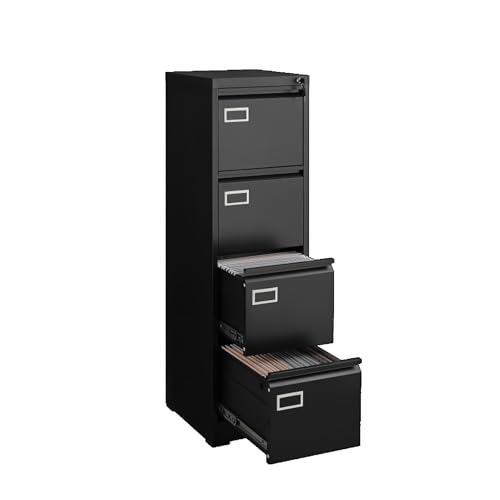 Hassyee Multiple Drawer Vertical File Cabinet with Lock,Filing Cabinet, Metal Filing Cabinet for Home Office Organizer Storage Cabinet Letter Size/A4/Legal File (4 Drawer)