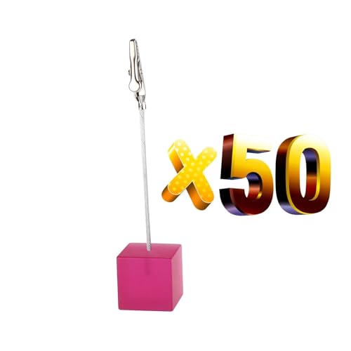 50pcs Memo Clips Cube Wire Photo Holder for Office Desk Document Display