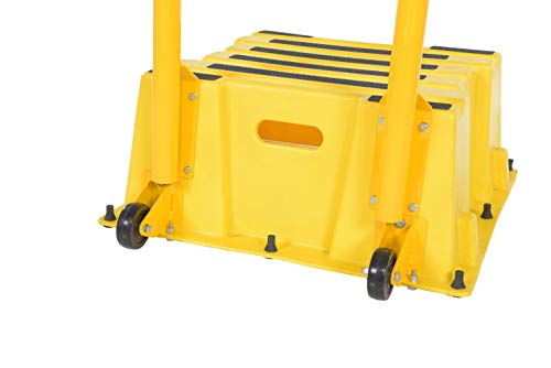 Vestil SPN-1-YL-HR-PO Polyethylene Nestable with Handrails Casters 1 Step 500 Lb. Capacity Yellow