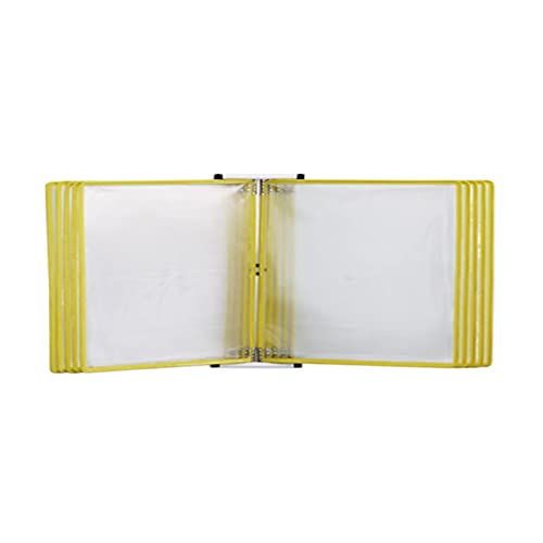 GFSGHZZ Wall Mount Reference Organizer - Catalog Display Rack, 10-Pocket Wall Reference Organizer, with Easy-Load Pockets, 20 Sheet Capacity Wall Mounted Reference System, A4 Letter-Size,Yellow
