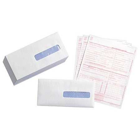 New CMS 1500 - HCFA Insurance Claim Forms and Self-Seal No. 10-1/2 Tinted Window Envelopes - 250 FORMS AND ENVELOPES