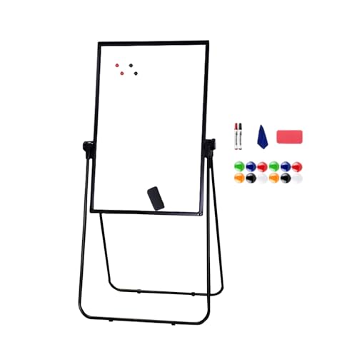 White Board with Stand, Dry Erase Board Magnetic, Standing Whiteboard Double Sided, Adjustable Height(40x30cm/16x12in)