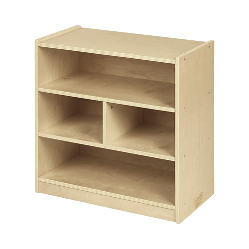 Back2School Express 4-Compartment Mobile Block Storage Cabinet, Natural