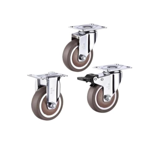 LYDDFYU Swivel Casters 4 Packs 2.5 Inch Fixed Caster Rubber Mute Light Furniture Shelf Wheel