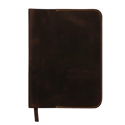 CestAntiQ Refillable XXL Leather Journal Cover 8.5 x 11 in, Dark Brown