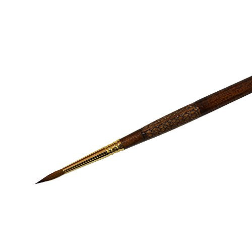 Escoda Reserva 2420 Series Artist Oil & Acrylic Long Handle Paint Brush, Pointed Round, Size 4, Pure Kolinsky
