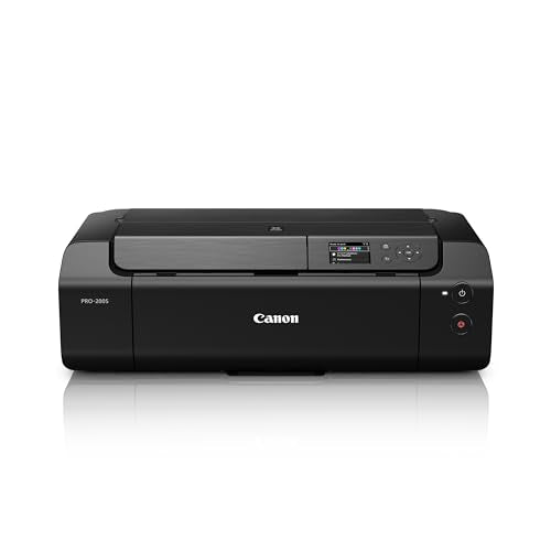 Canon PIXMA PRO-200S Professional 13" Wireless Inkjet Photo Printer, 3" Color LCD, 8-Color Dye Ink, Black