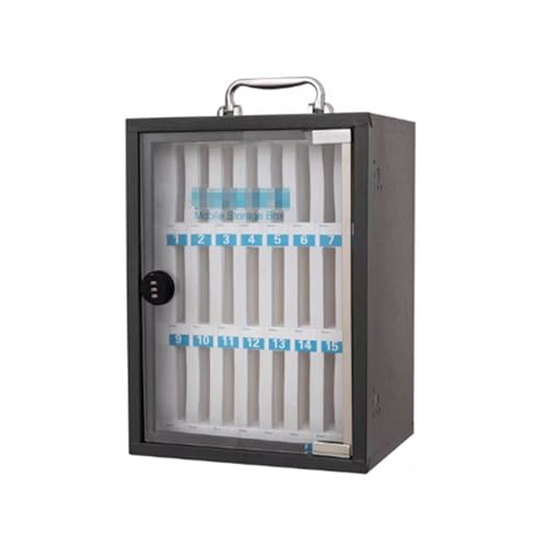 Cell Phone Lock Box, Steel Password Lock Mobile Phone Storage Cabinet, Cell Phone Storage Box, Mobile Phone Safe for Classroom, Gym Office(19.5x21x48cm)