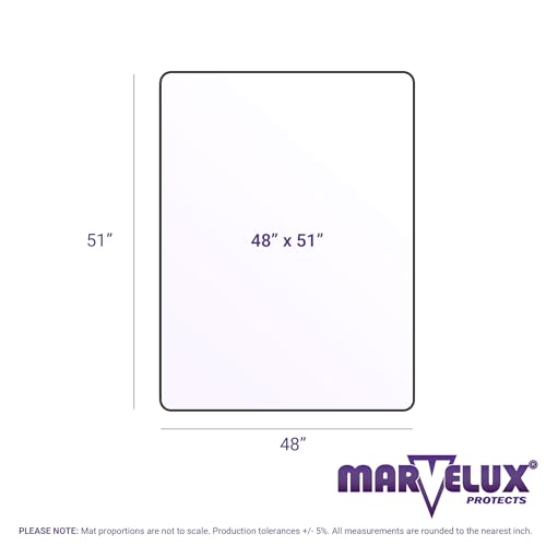 Marvelux Enhanced Polymer Clear Office Chair Mat for Hard Floors 48" x 51"