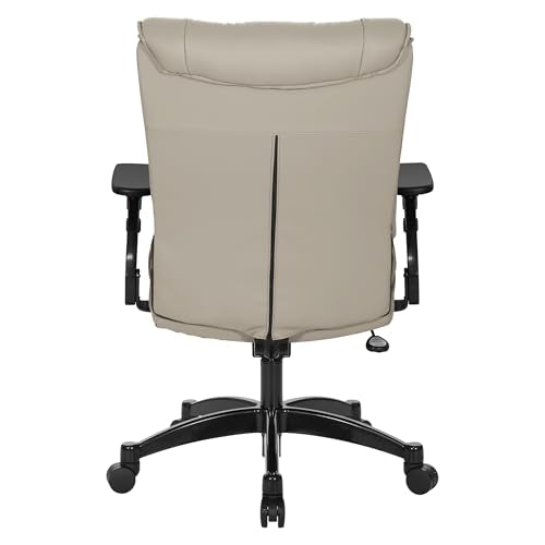 Space Seating 93 Series Professional Executive Leather Office Chair, Pillow Top Seat and Back, Lumbar Support, Cantilever Arms, Synchro Tilt, Taupe