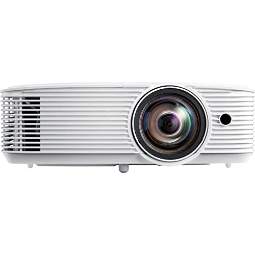 Optoma EH412STx Short Throw 1080p HDR Professional Projector | Super Bright 4,000 Lumens | Business Presentations, Classrooms, and Meeting Rooms | 15,000 Hour Lamp Life | Speaker Built In | Portable