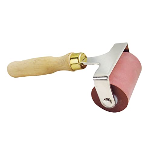 NRFJFOP 5/10cm Printing Ink Paint Rubber Brayer Anti-Skid Wooden Handle Roller Crafts Projects Tool