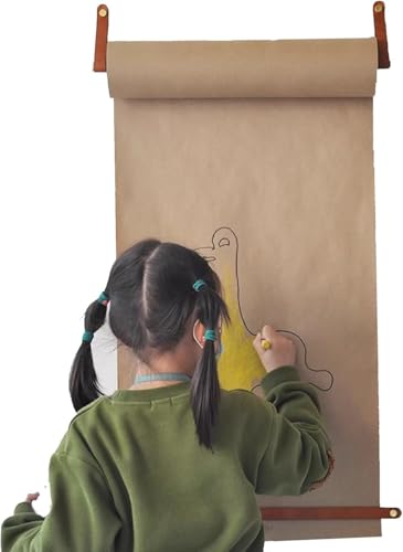 LNNW Kraft Paper Dispenser Butcher Paper Roll Dispenser, Wall Mount Note Roller Dispenser, Kraft Paper Dispenser Farmhouse Decor Message Boards Decorative Message Boards for Wall(45cm)