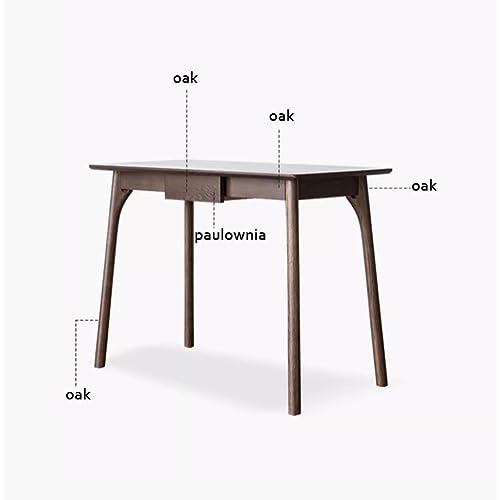 ntumLeap Computer Desk W/Storage Drawer Solid Wood Home Office Writing Desk Nordic Simple Laptop Work Study Table for Small Spaces,Brown-80 * 50 * 76cm