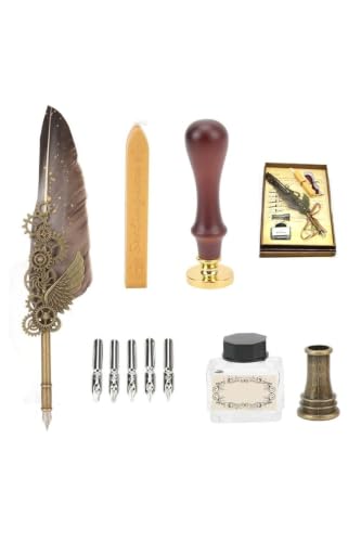 Vintage Feather Quill Pen and Ink Set Sealed Classic Writing Experience