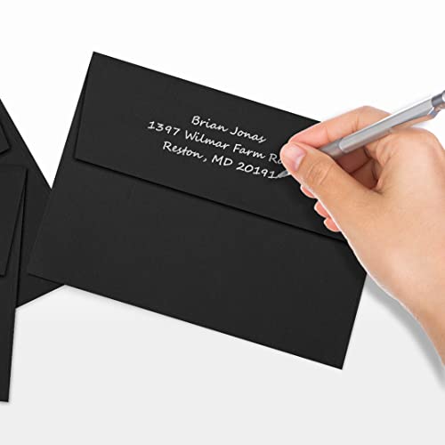 LUXPaper A7 Invitation Envelopes | Peel & Press | 5 1/4" x 7 1/4" | Black Linen | 80lb. Text | 1,000 Qty