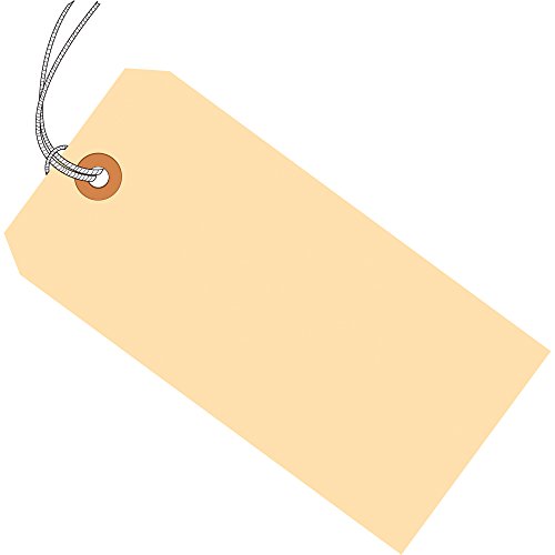 Discount Tag & Label Manila Shipping Tags, Strung, 10 Pt, 4 3/4' x 2 3/8', 5, (Case of 1000)