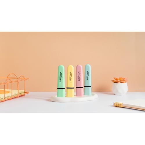 BIC Highlighter Highlighters Flat - Intense and Pastel Colours, Assorted, Pack of 10