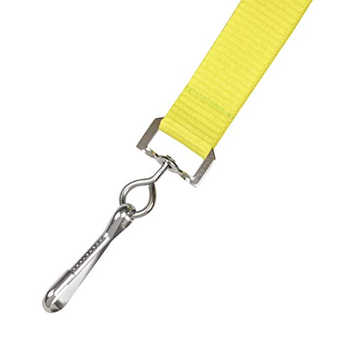 Specialist ID Bulk 100 Pack - Bright Wide Neon Yellow Lanyards for Name Badges with Safety Breakaway Neck Clasp & ID Badge Holder J Clip - High Visibility Neon for Name Tag, Keys, Cruise, Student ID