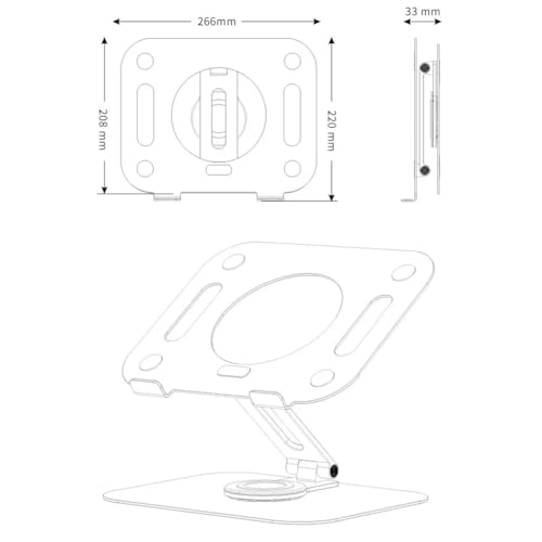 XDSRFVW Laptop Stand Rotatable Foldable Aluminum Alloy Notebook Holder Compatible Bracket