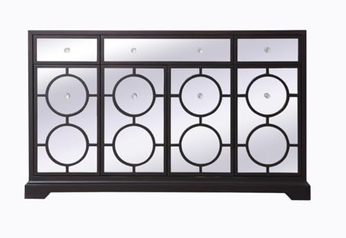 Elegant Decor 60 in. Mirrored credenza in Dark Walnut