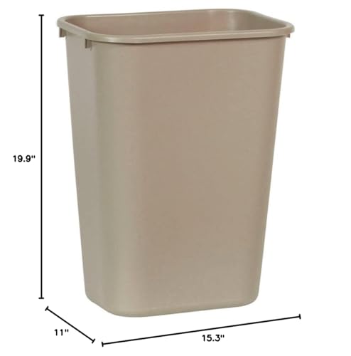 Beige Rectangular Trash Can (10 Gallon Size) Case of 12