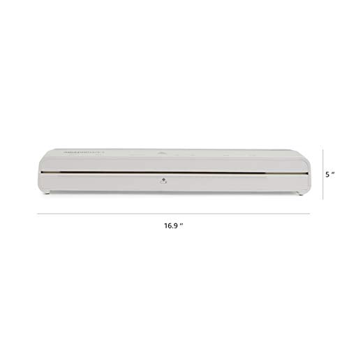 Amazon Basics 12-Inch Thermal Laminator Machine, 1 Min Fast Warm-Up, for Documents Photos, Home/Office/School Use, 20 Pouches Included, White