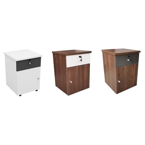 CAOJLjiaxiang-2012 File Cabinet Locking with Drawer Movable Cabinet Mobile File Cabinet Office Storage Storage Desk Side Small Cabinet Short Cabinet Office Cabinet(Brown)