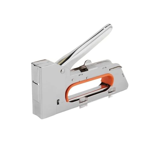 Oil-Free Pneumatic Staple Gun Heavy-Duty Stapler Upholstery Stapler 4/6/8mm Paper Window Tacker Tools with 2400pcs Stainless Steel Nails for Woodworking Furniture Binding
