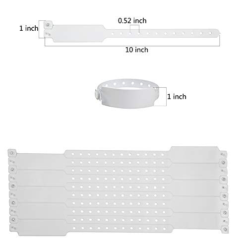 Wristall White Plastic Wristbands 500 Pack Waterproof for Events