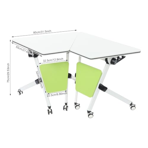 Beaccoss 2-Pack Trapezoid Folding Conference Room Table 31.5”
