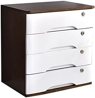 GFSGHZZ Lockable Desktop Storage Box - Wooden A4 Nizer for Office Supplies Flat File Cabinet with Drawers for Receipts & Documents Elegant Desktop Nizer Solution,A-4 Drawers