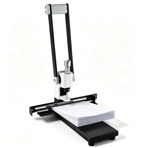Heavy Duty Single Hole Punch, Paper Punch Machine, 300 Sheet Punch Capacity for A4 Documents, with 4 Pcs Drill (4/5/6/7mm), Ruler, Paper Waste Box, for Office, Home & Print Shop Use