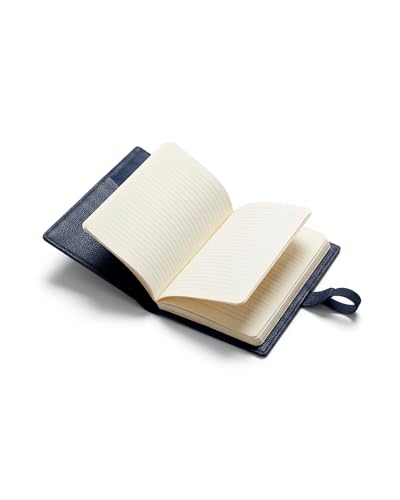 Maruse Refillable Leather Journal – Handmade Italian Leather Notebook Cover with Lined Notebook for Business & Travel,Blue