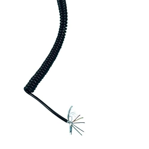 Coiled Mains Flex Curly Spring Cord 5 Cores 24AWG 0.2mm Square Stretch