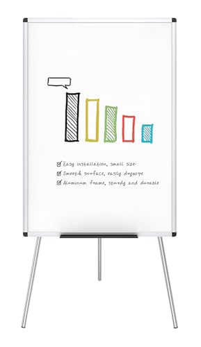 VIZ-PRO Whiteboard Easel, 36 x 24 Inches, Portable Tripod Dry Erase Board