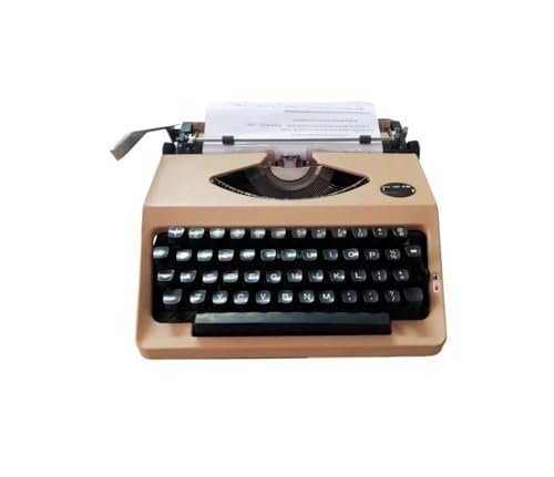 Classic Manual Typewriter Machine, Vintage Manual Typewriter with Ink Ribbon, Retro Mechanical Writing Machine, for Home Office(Light Brown)