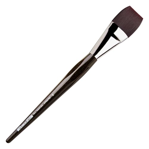 da Vinci Oil & Acrylic Series 7185 Top Acryl Paint Brush, Flat Red/Brown Synthetic with Long Ergonomic Handle, Size 40