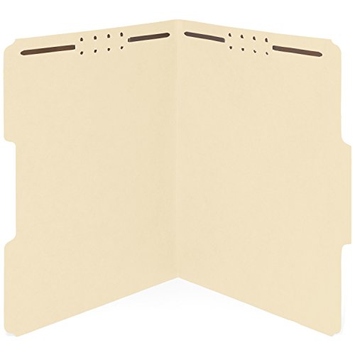 Blue Summit Supplies 50 Manila Fastener File Folders, Letter, 1/3 Cut Tab