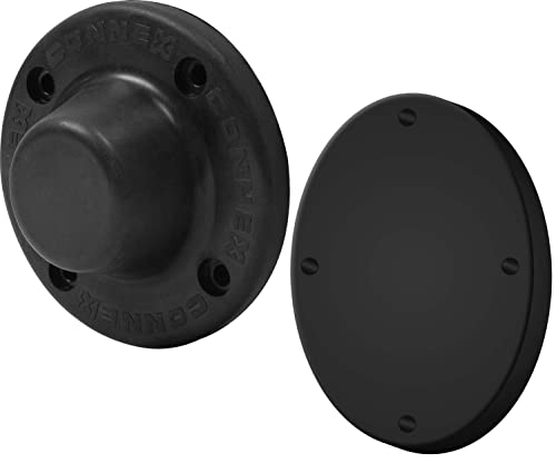 MAG-Mate D3X1BLP Magnetic Door Holder with Plate, Door Stopper with Magnets, 3.5" W, 1.37" H, Holds 27 lb, Black