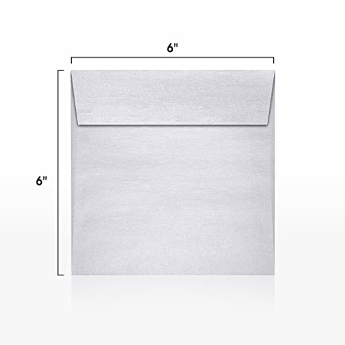 LUXPaper Square Invitation Envelopes | Peel & Press | 6" x 6" | Silver Metallic | 80lb. Text | 500 Qty